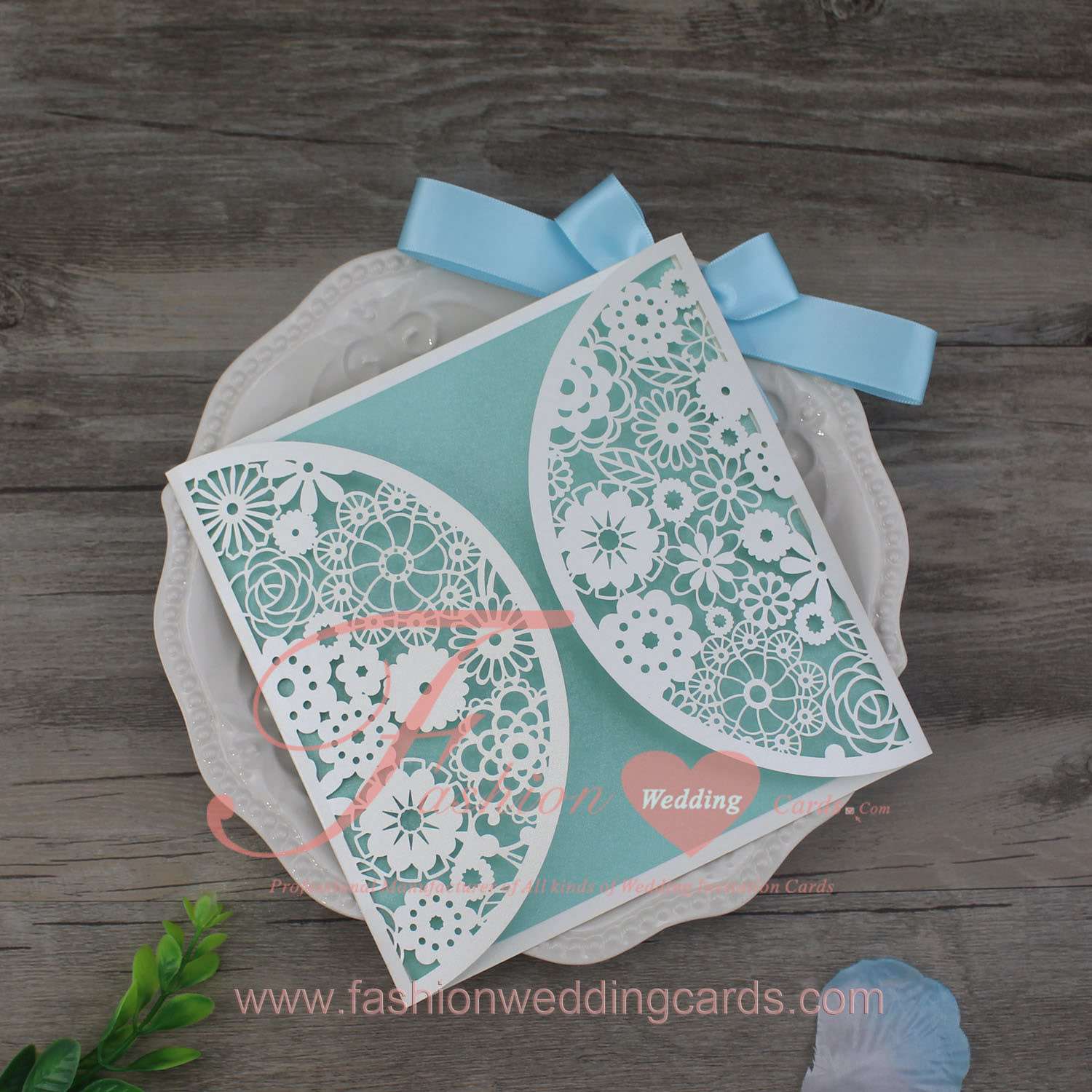 Personalized Lace Laser Cut Wedding Invitations